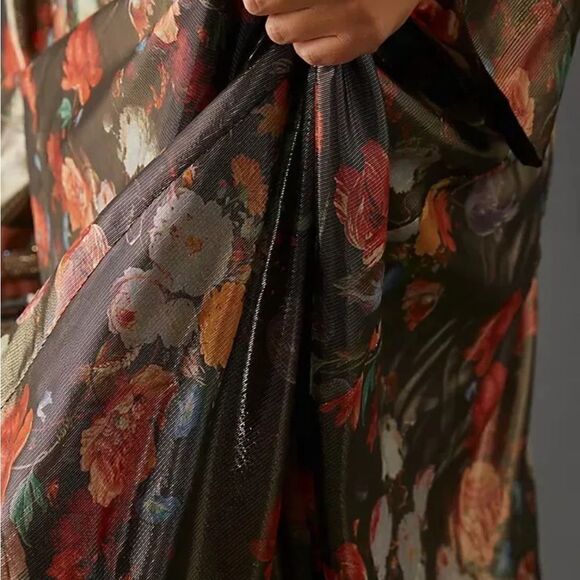 Anthropologie Caballero Deep V-Neck Maxi Dress Size S - Picture 7 of 9